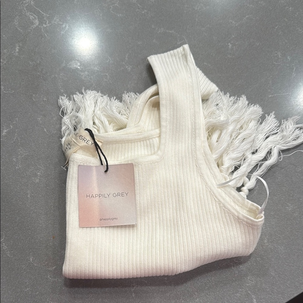 Happily Grey Ribbed Knit Top - Picture 5 of 5